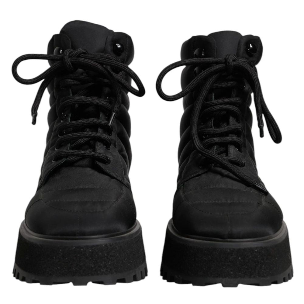 Dolce & Gabbana Schwarzer Nylon-Stiefel