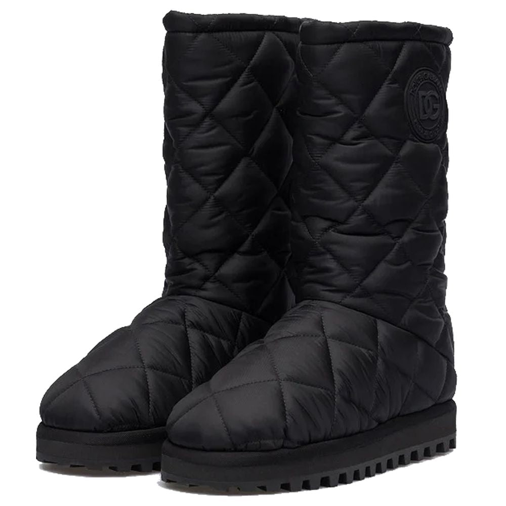 Dolce & Gabbana Schwarzer Nylon-Stiefel