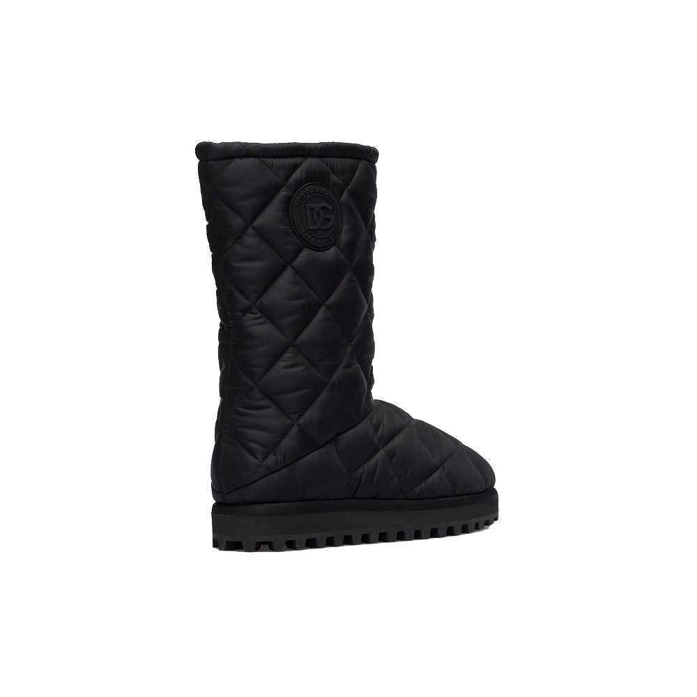 Dolce & Gabbana Schwarzer Nylon-Stiefel