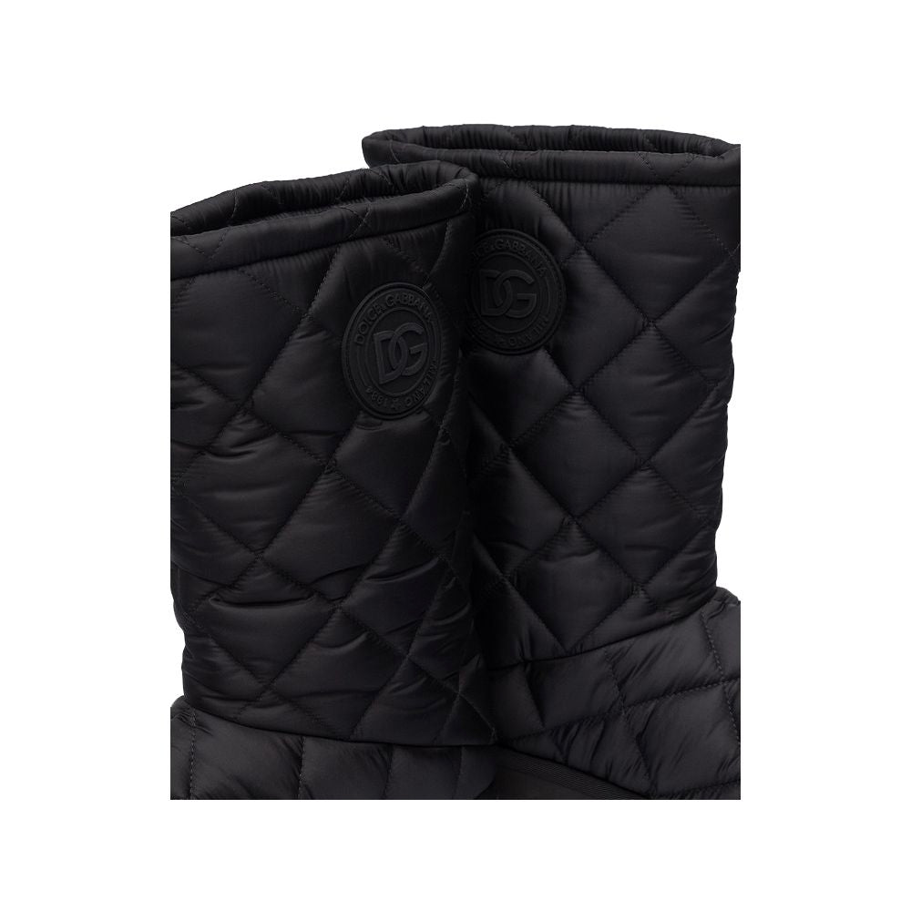 Dolce & Gabbana Schwarzer Nylon-Stiefel