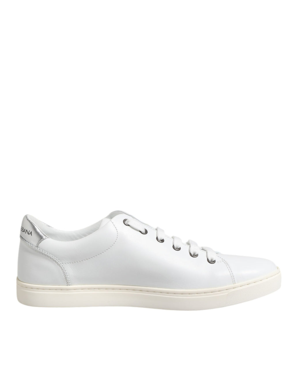 Dolce & Gabbana Weiß Crown Bee Leder Low Top Turnschuhe Schuhe
