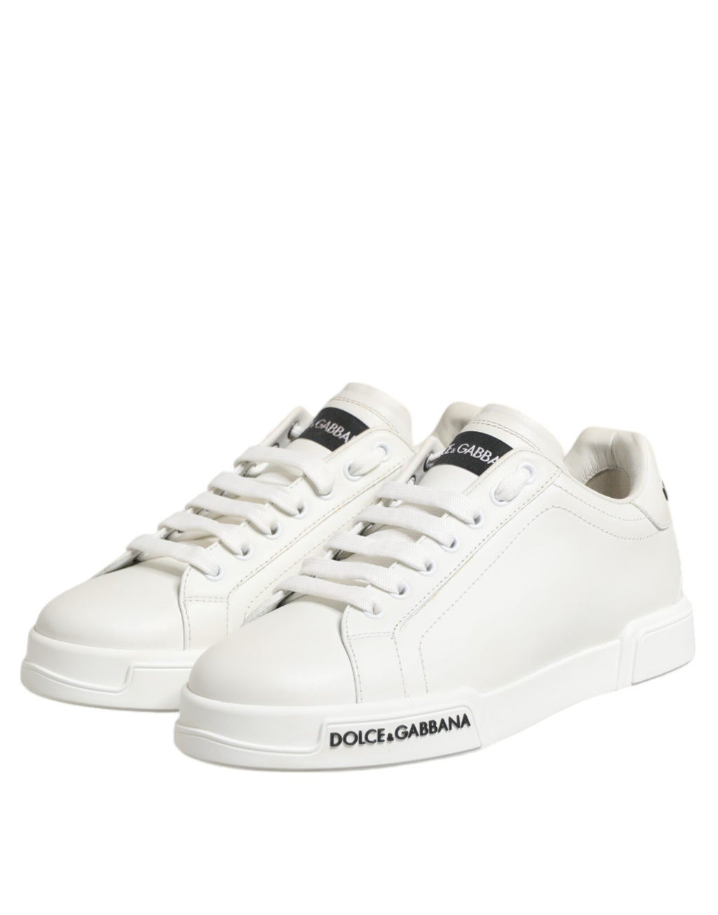 Dolce & Gabbana Schwarz Weiß Leder Portofino Sneaker Schuhe