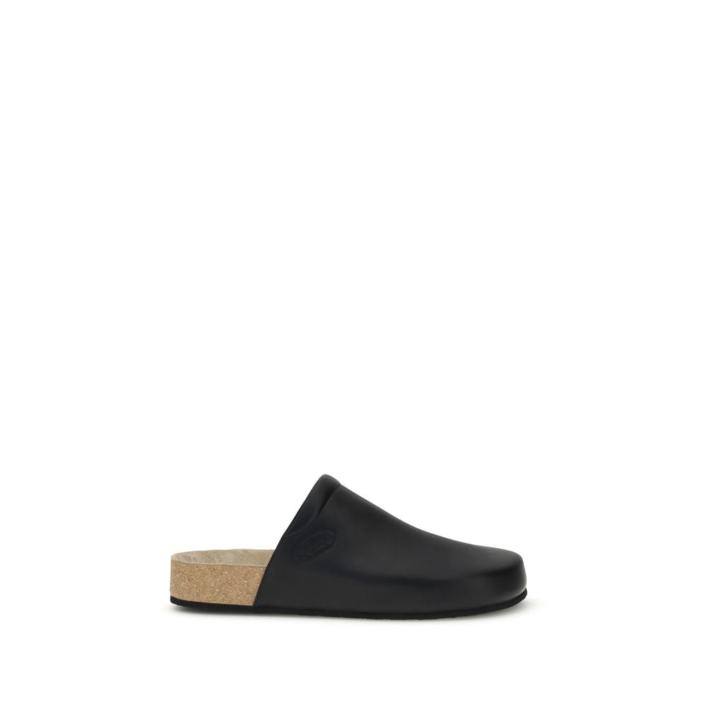 Balenciaga Leder-Pantoletten mit Kork-Innensohle