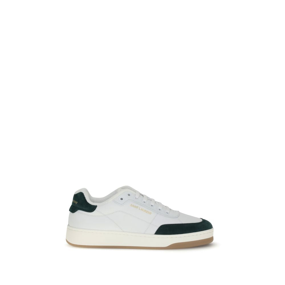 Saint Laurent Weiße Kalbshaut Bos Taurus Sneakers mit niedrigem Schaft
