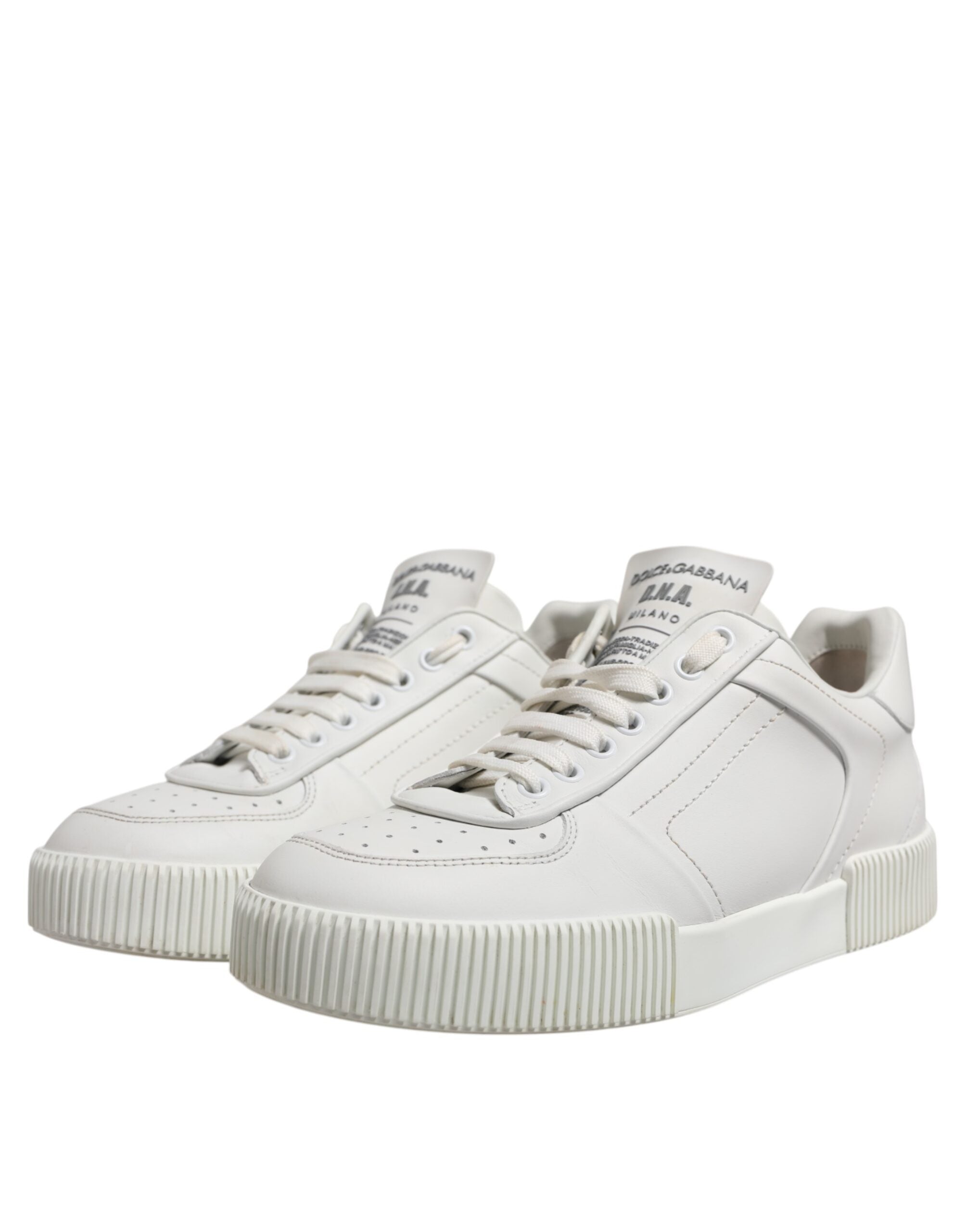 Dolce & Gabbana Weiß Miami Leder Low Top Turnschuhe Schuhe
