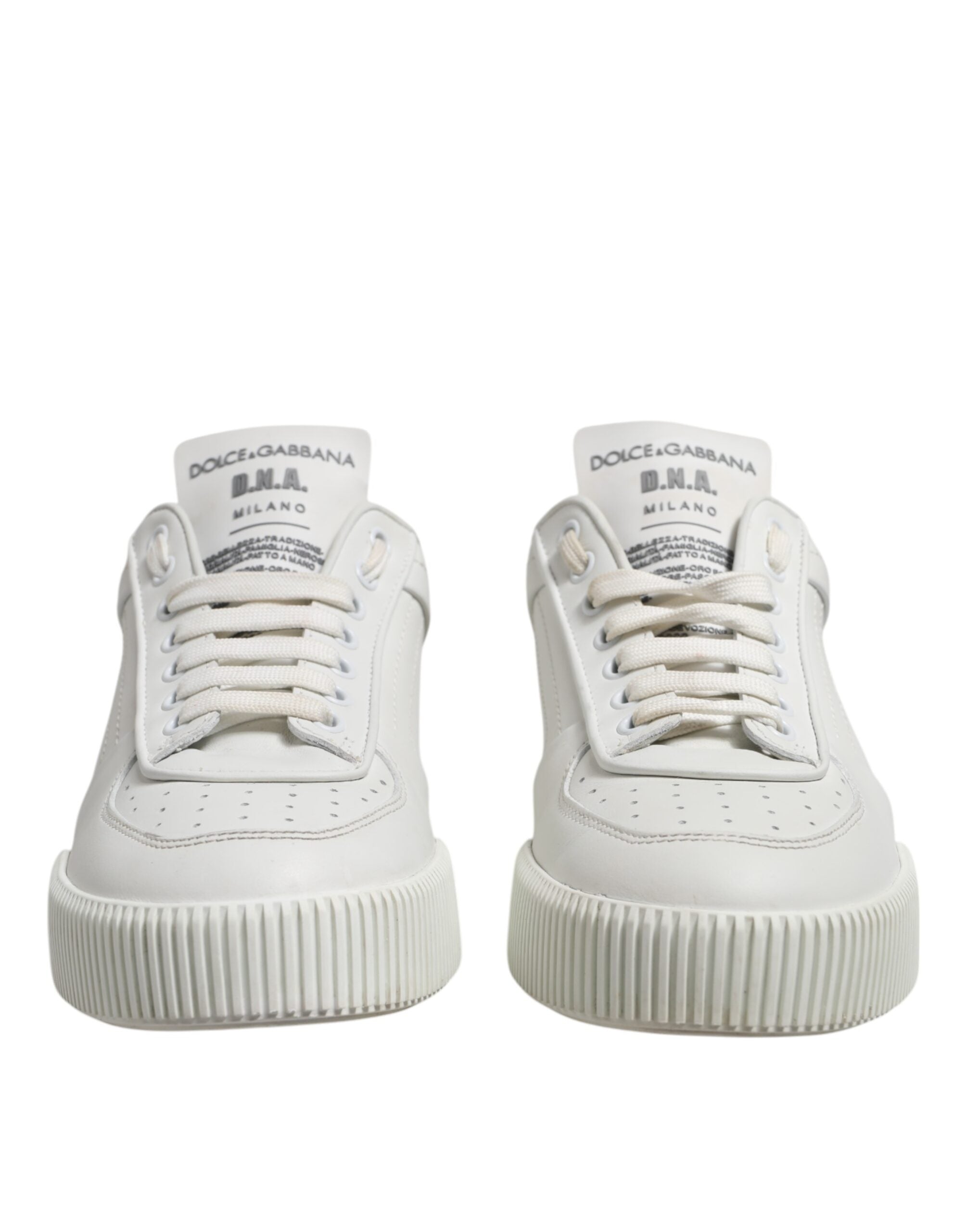 Dolce & Gabbana Weiß Miami Leder Low Top Turnschuhe Schuhe