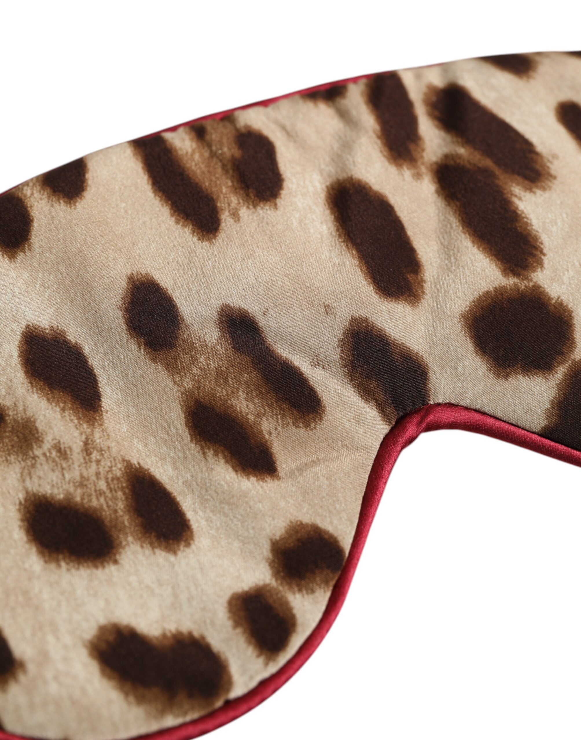 Dolce & Gabbana Braunes Leopardenmuster Seide Frauen Accessoire Schlaf Augenmaske
