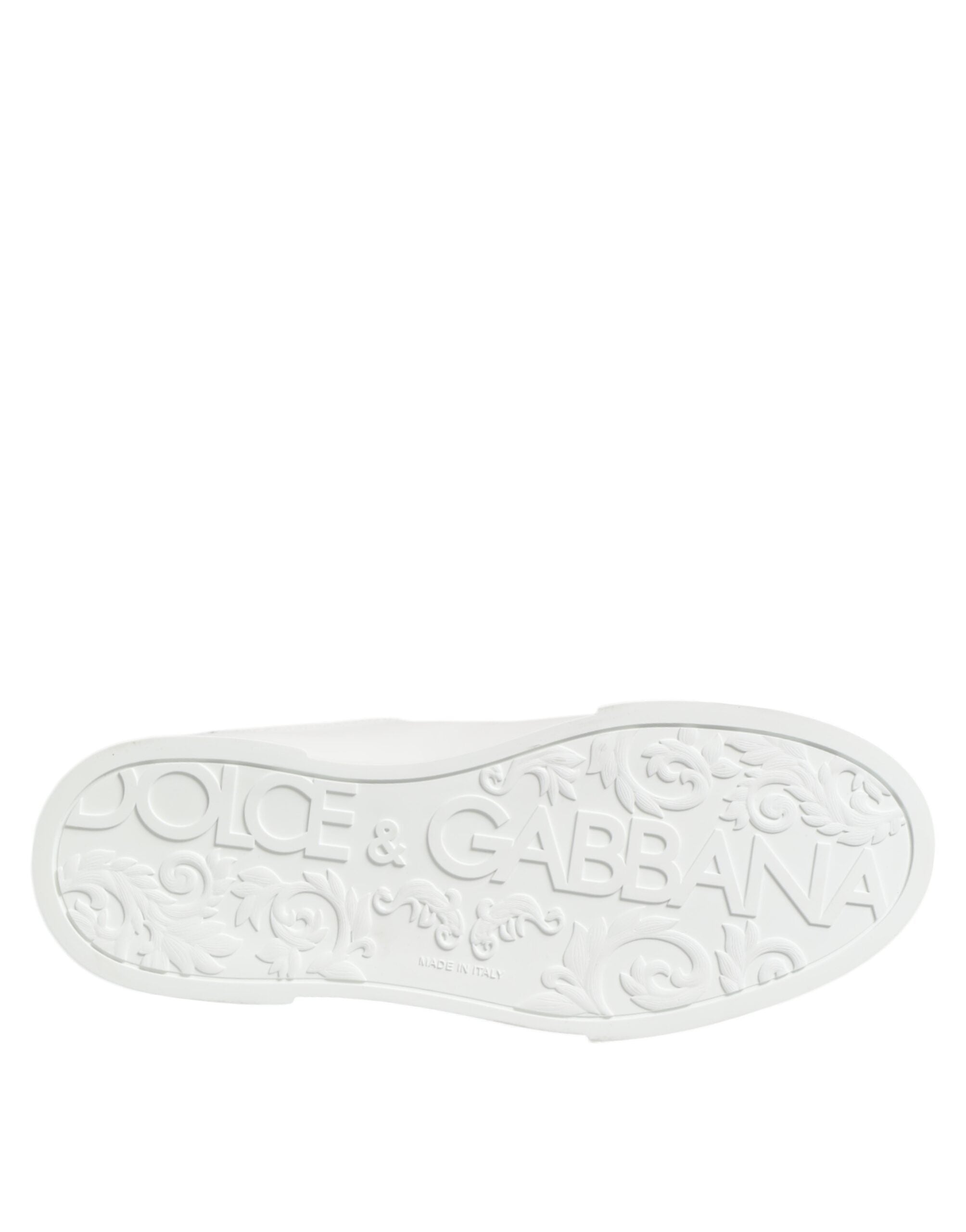 Dolce & Gabbana Schwarz Weiß Leder Portofino Sneaker Schuhe