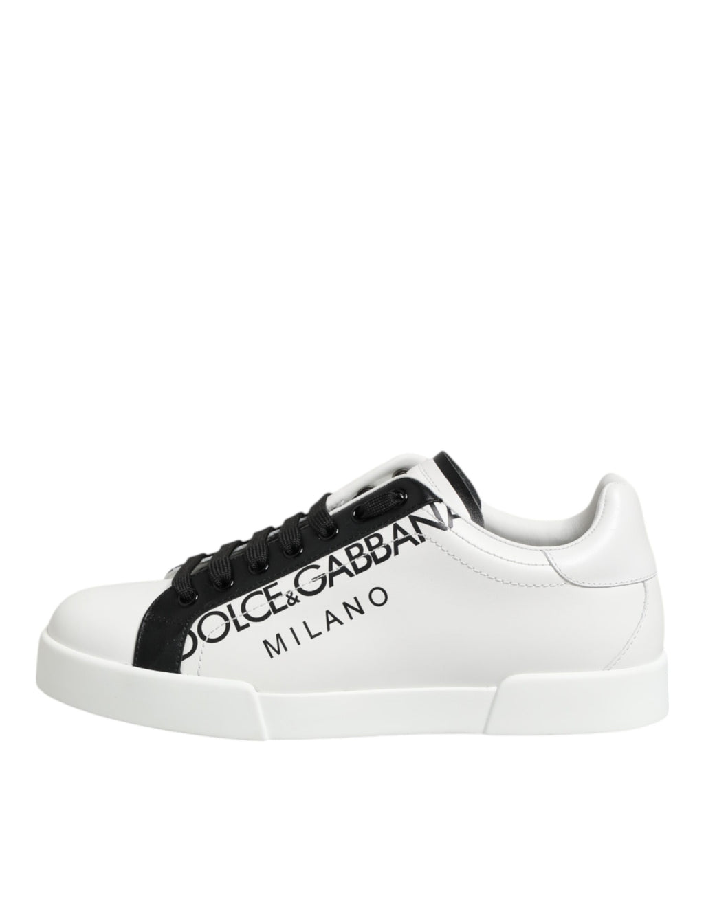 Dolce & Gabbana Schwarz Weiß Leder Portofino Sneaker Schuhe