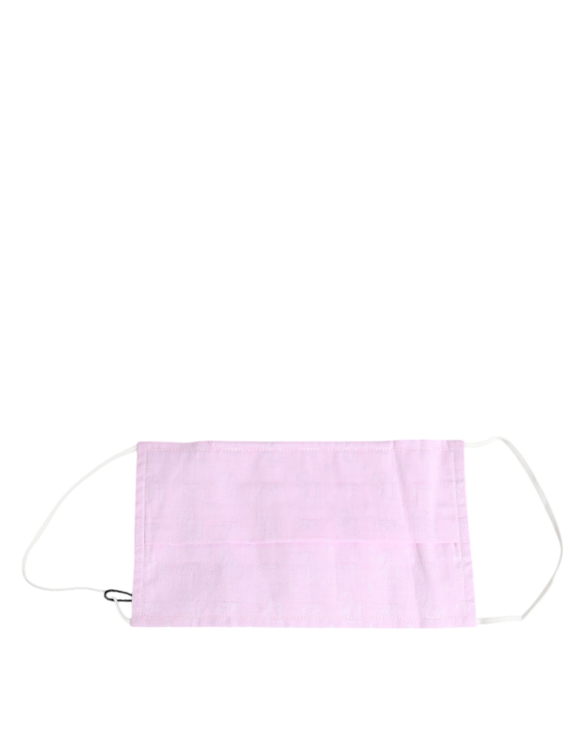 Dolce & Gabbana Rosa Baumwolle Logo Elastisches Ohrband Gesichtsmaske