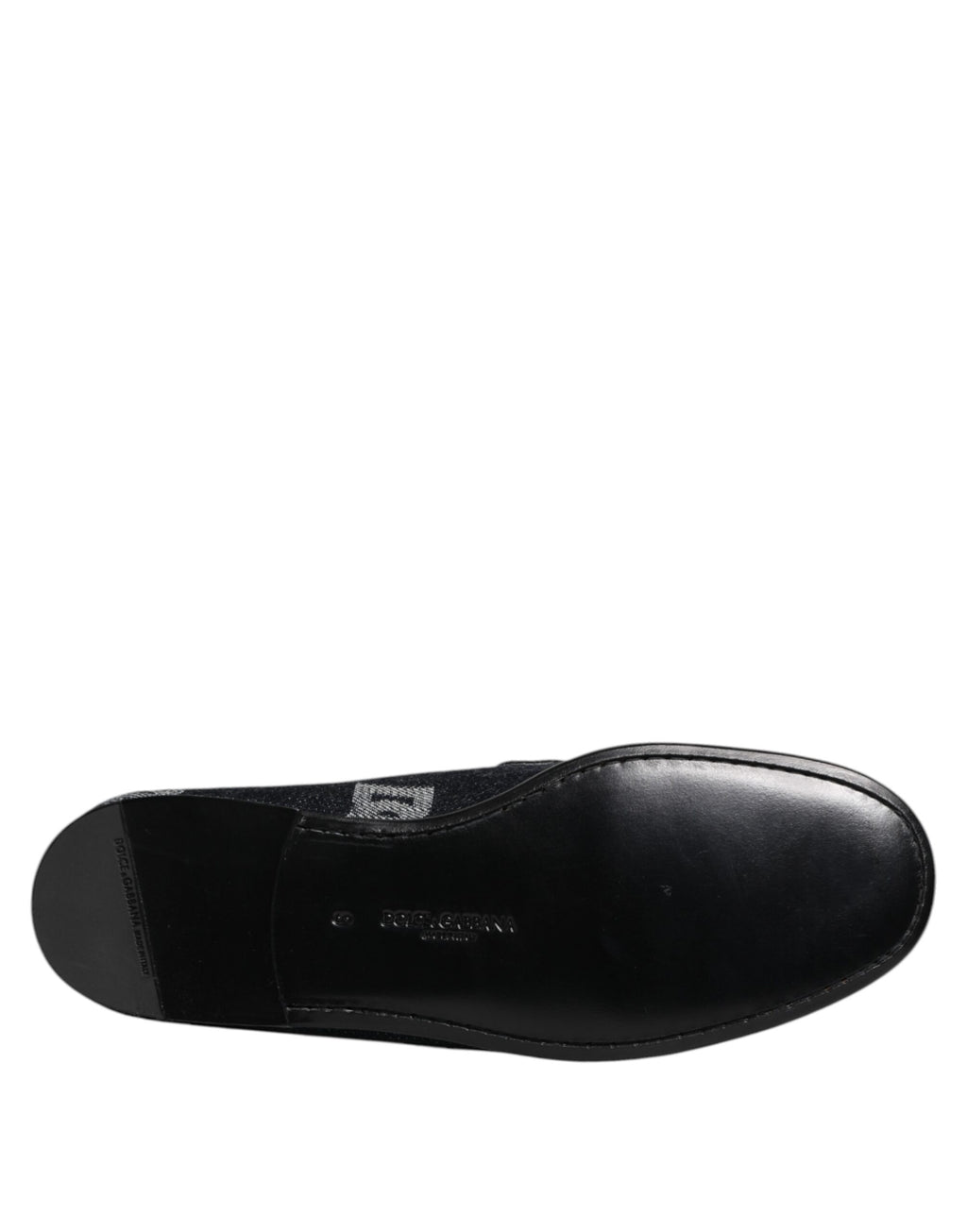 Dolce & Gabbana Blaue Logo-Baumwoll-Loafer Formelle Anzugschuhe