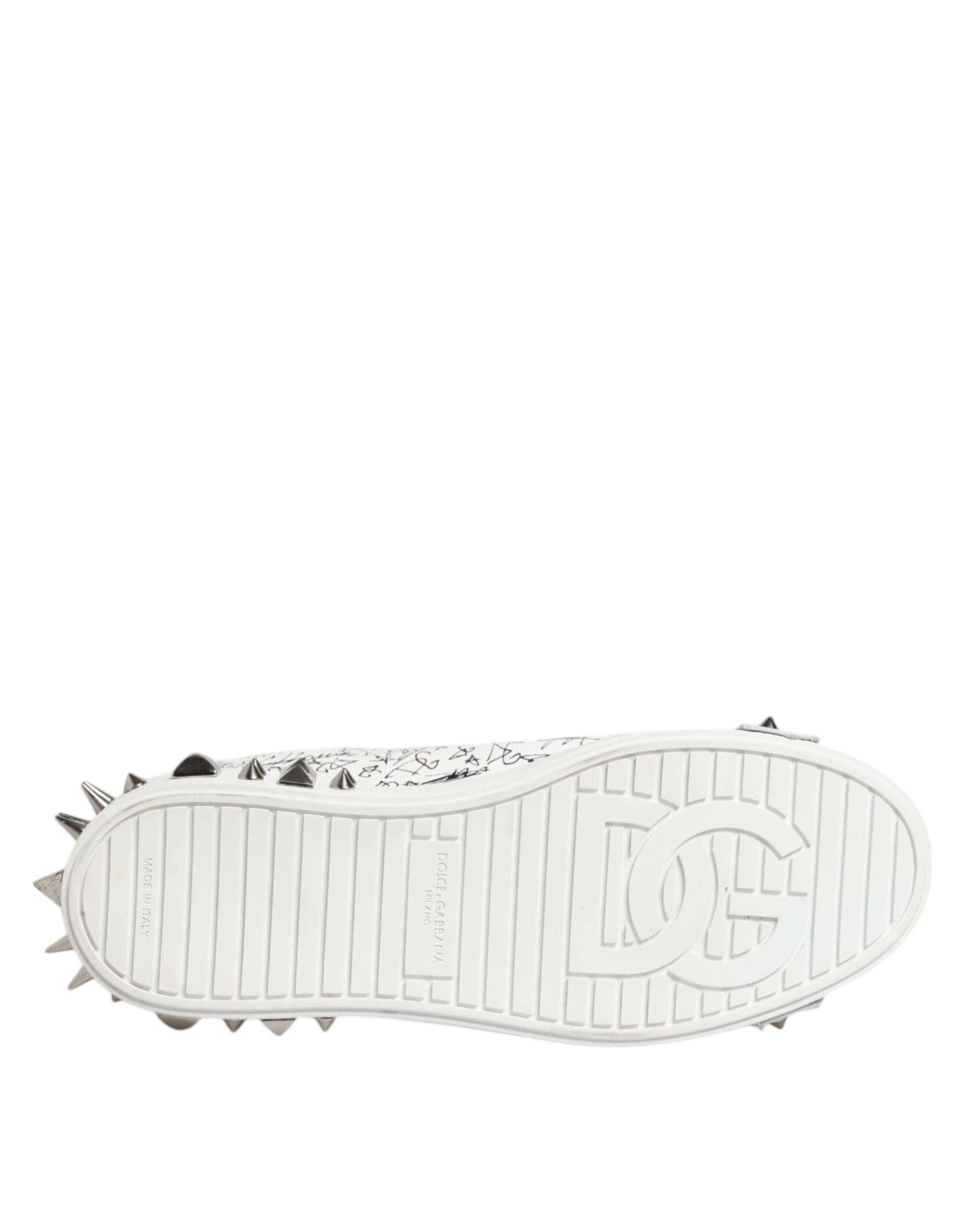 Dolce & Gabbana Weiß Portofino Nieten Männer Turnschuhe Schuhe