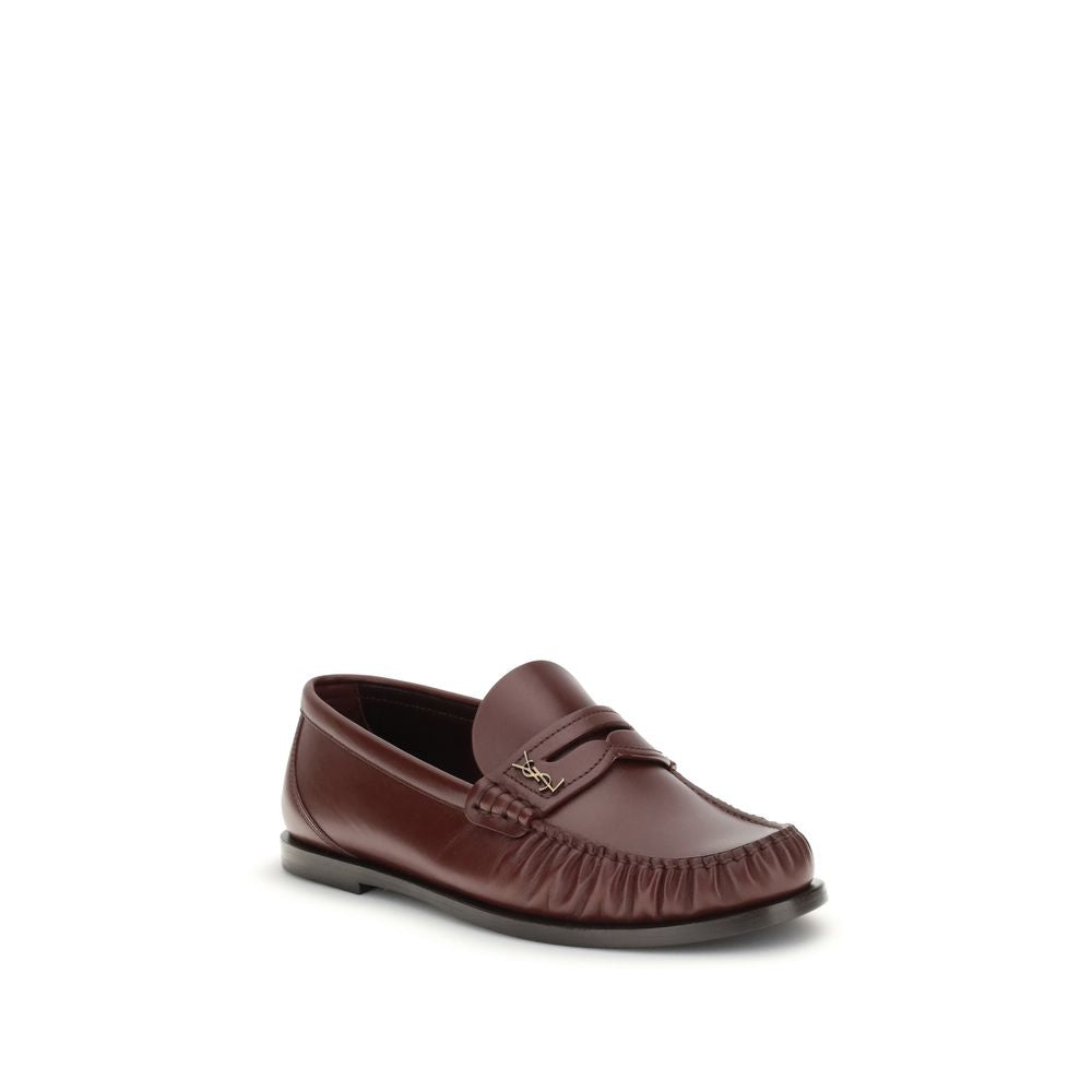 Saint Laurent Braune Kalbsleder Bos Taurus Slip-On Loafer