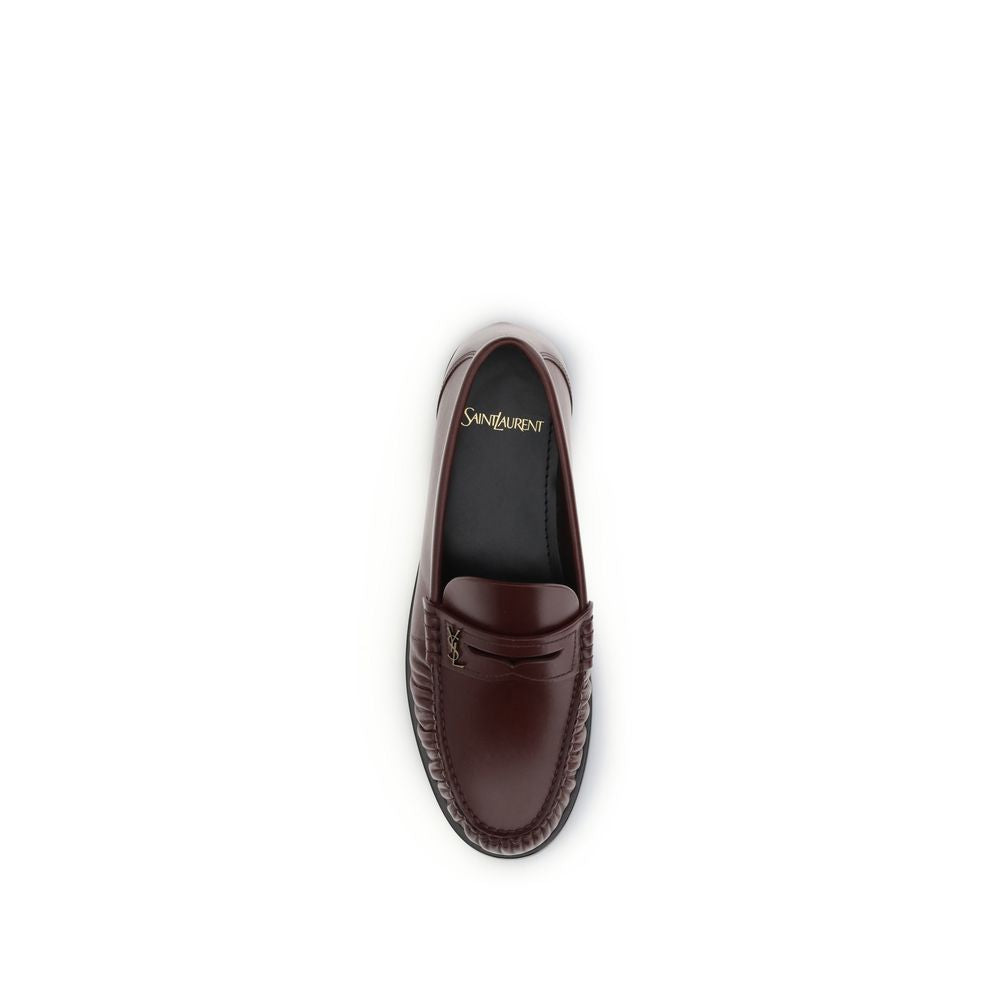 Saint Laurent Braune Kalbsleder Bos Taurus Slip-On Loafer