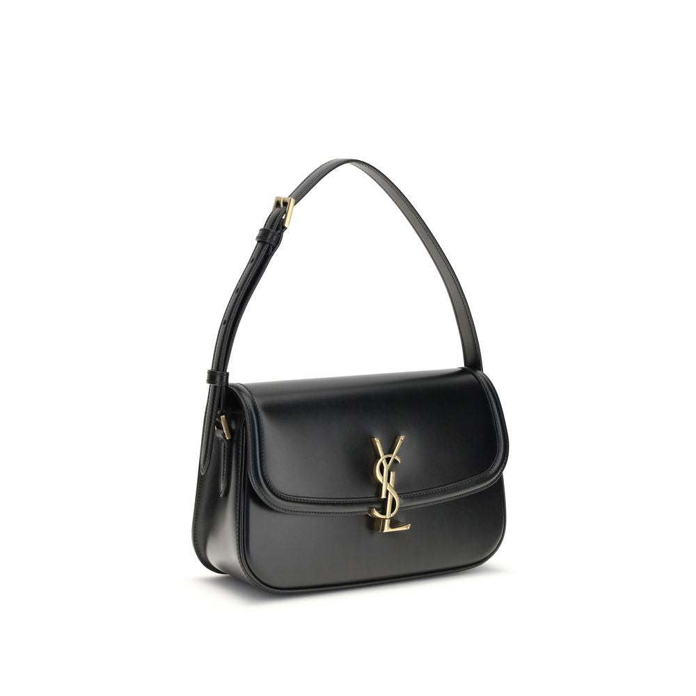 Saint Laurent Schwarze Kalbshaut Bos Taurus Schultertasche
