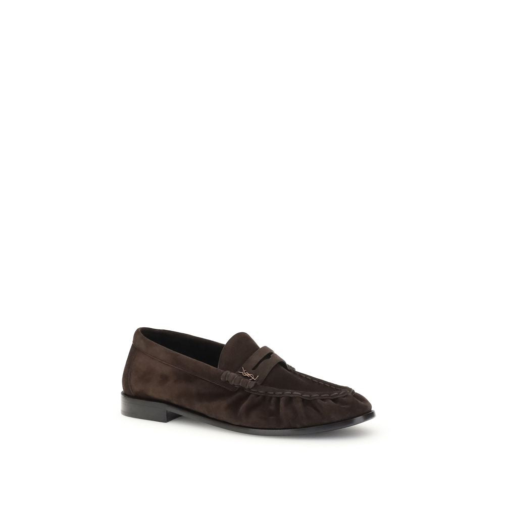 Saint Laurent Braune Kalbsleder Bos Taurus Slip-On Loafer