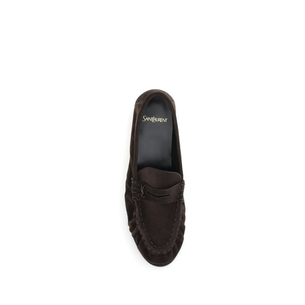 Saint Laurent Braune Kalbsleder Bos Taurus Slip-On Loafer