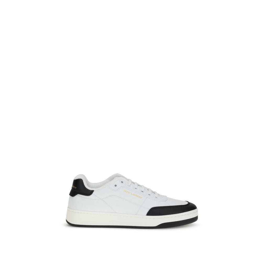 Saint Laurent Weiße Kalbshaut Bos Taurus Sneakers mit niedrigem Schaft