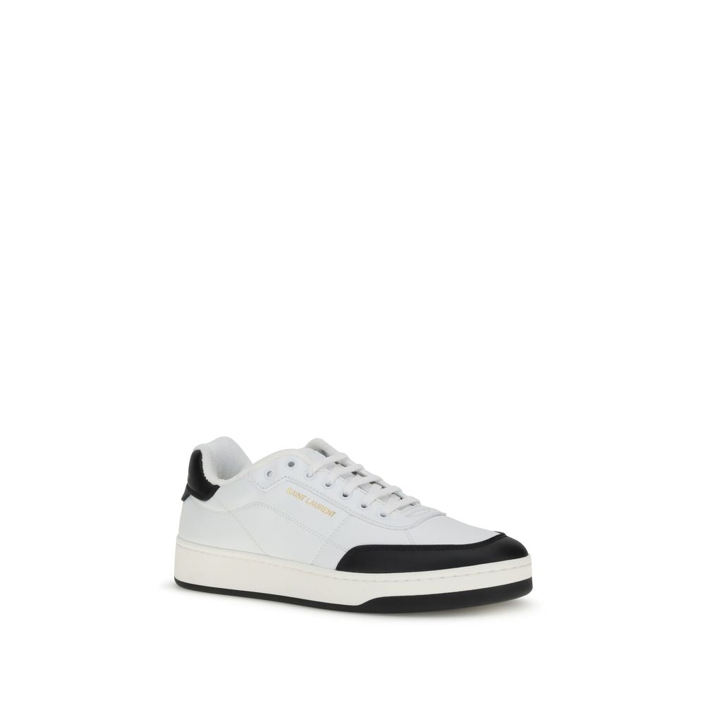 Saint Laurent Weiße Kalbshaut Bos Taurus Sneakers mit niedrigem Schaft