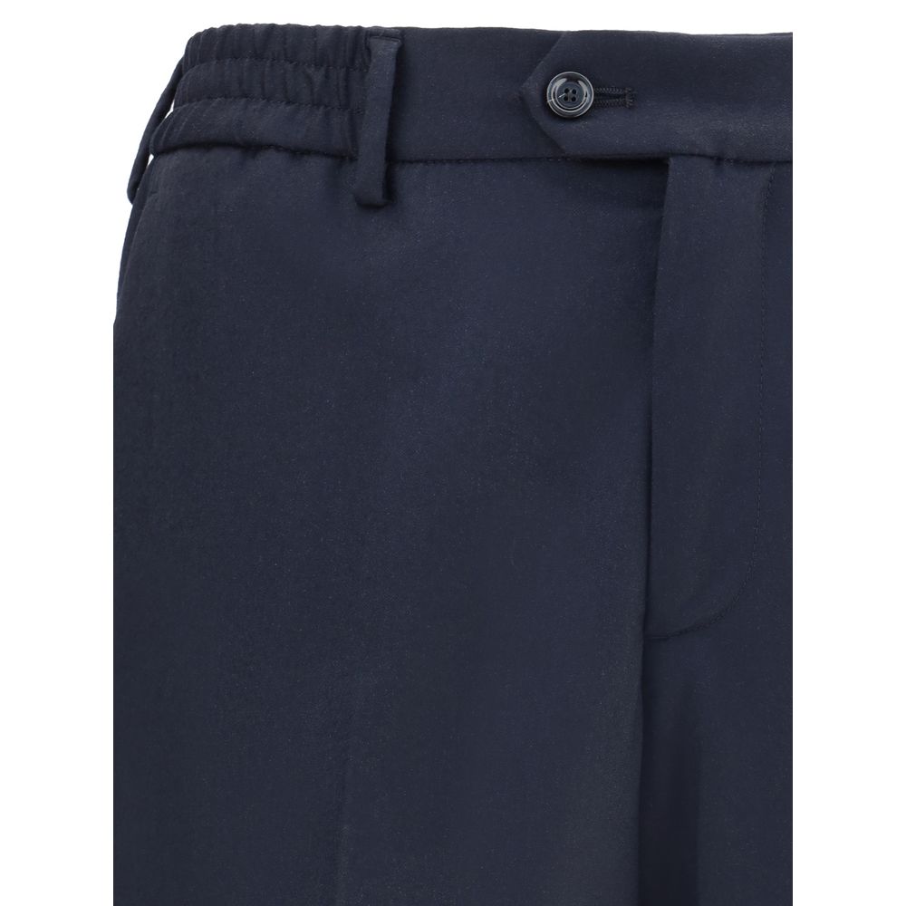 Lardini Blaue Wollhose aus Fleece-Chino