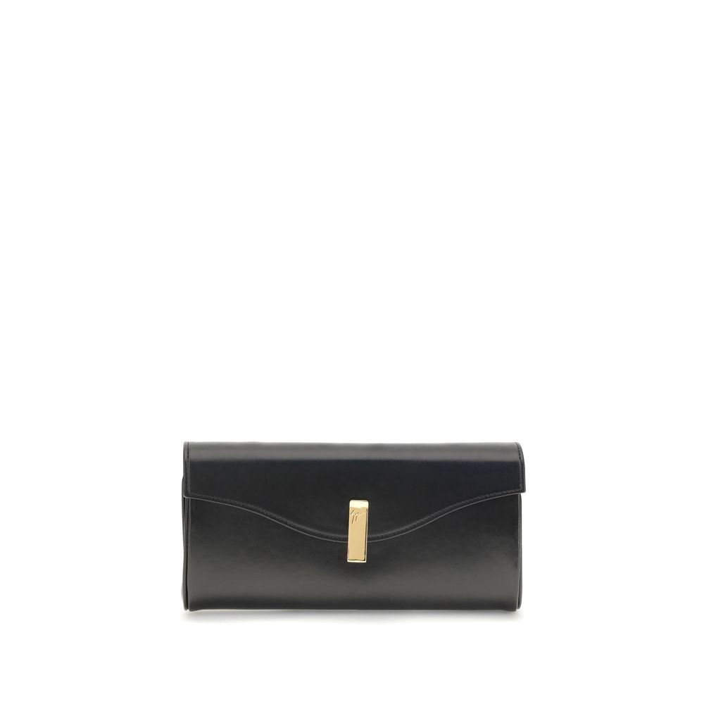 Giuseppe Zanotti Schwarze Leder-Clutch