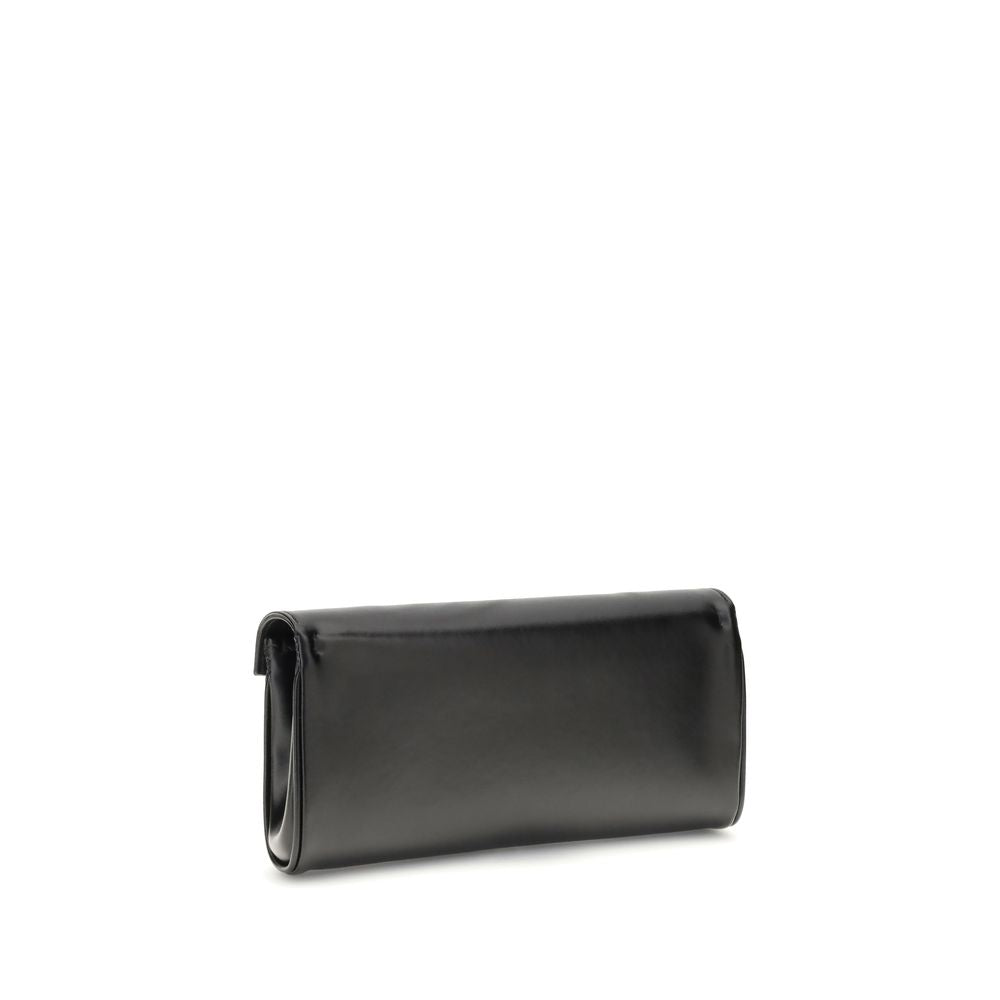 Giuseppe Zanotti Schwarze Leder-Clutch