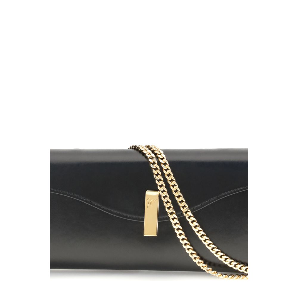 Giuseppe Zanotti Schwarze Leder-Clutch