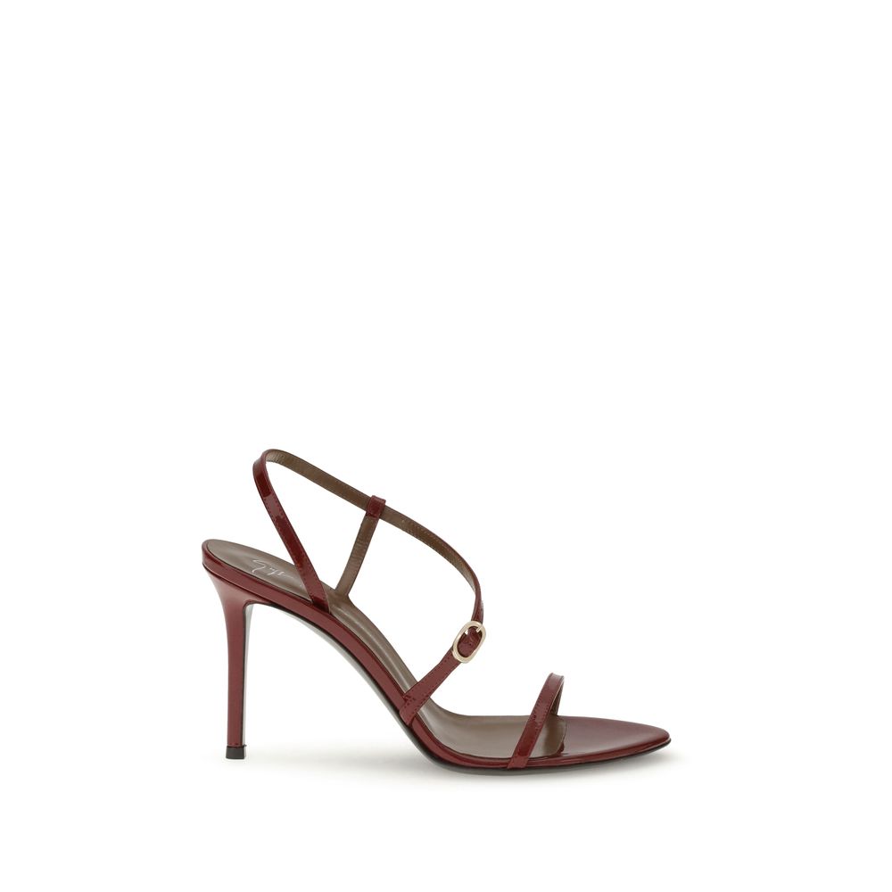 Giuseppe Zanotti Rote Leder-Stilettosandalen
