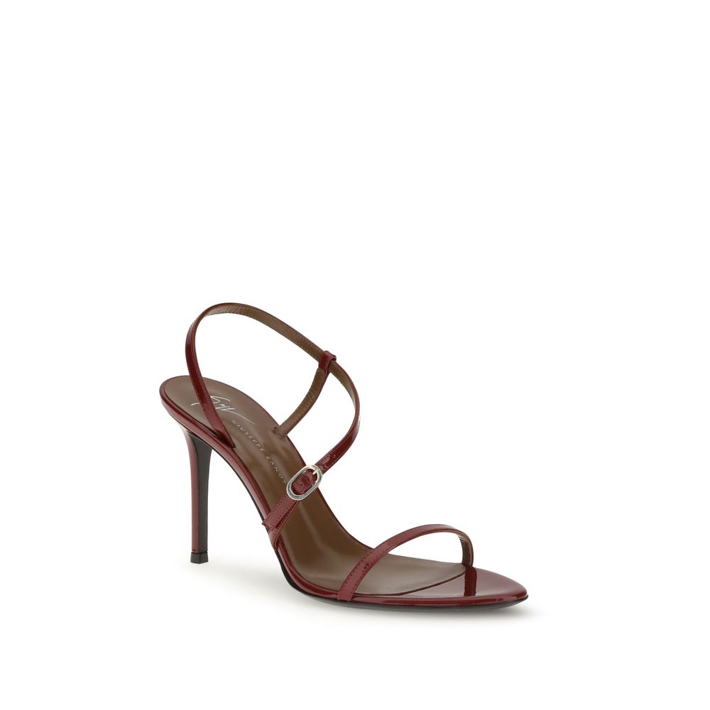 Giuseppe Zanotti Rote Leder-Stilettosandalen