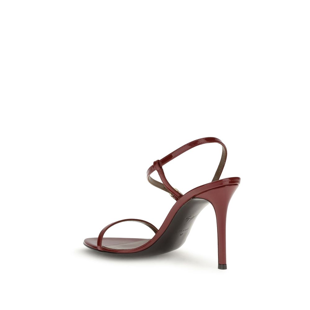 Giuseppe Zanotti Rote Leder-Stilettosandalen