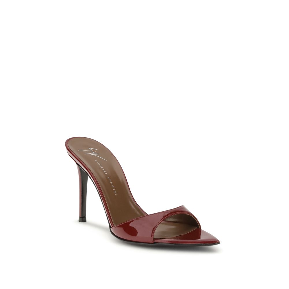 Giuseppe Zanotti Bordeauxrote Leder-Stilettosandalen