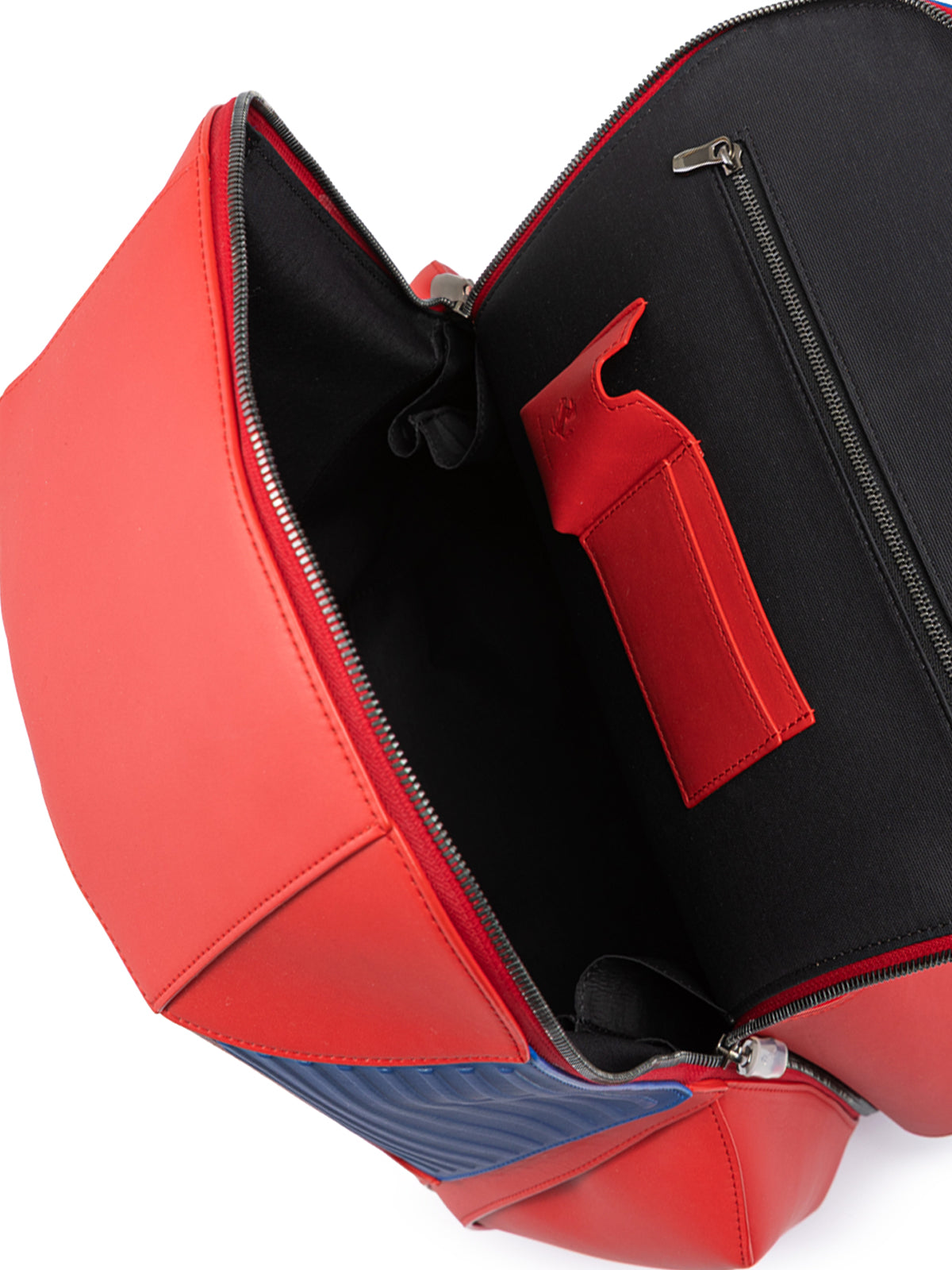 Ferrari Technischer Rucksack aus rotem Leder