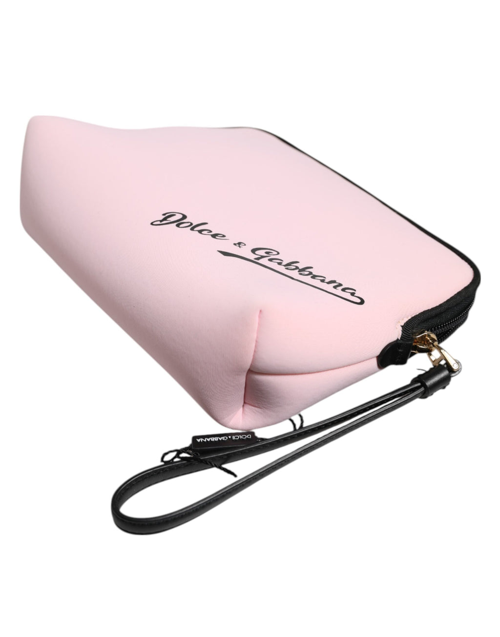 Dolce & Gabbana Rosa Solid Nylon DG Logo Print Clutch Zip Borse Pouch Tasche