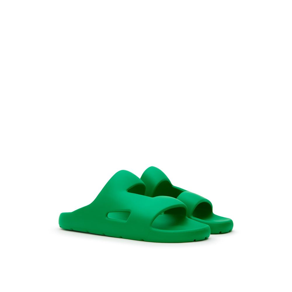 Bottega Veneta Grüner Baumwollpantoffel