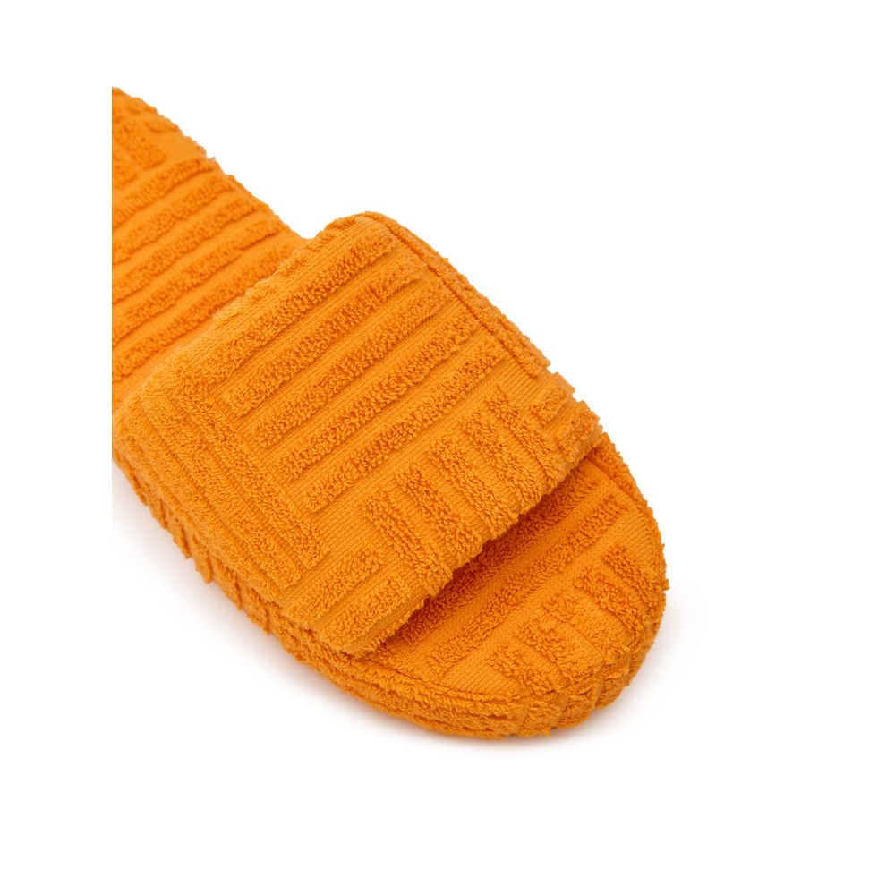 Bottega Veneta Orangefarbene Baumwollpantoffeln