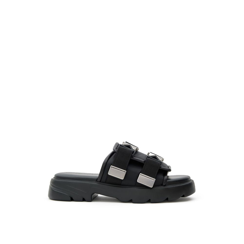 Bottega Veneta Schwarzer Baumwollslipper