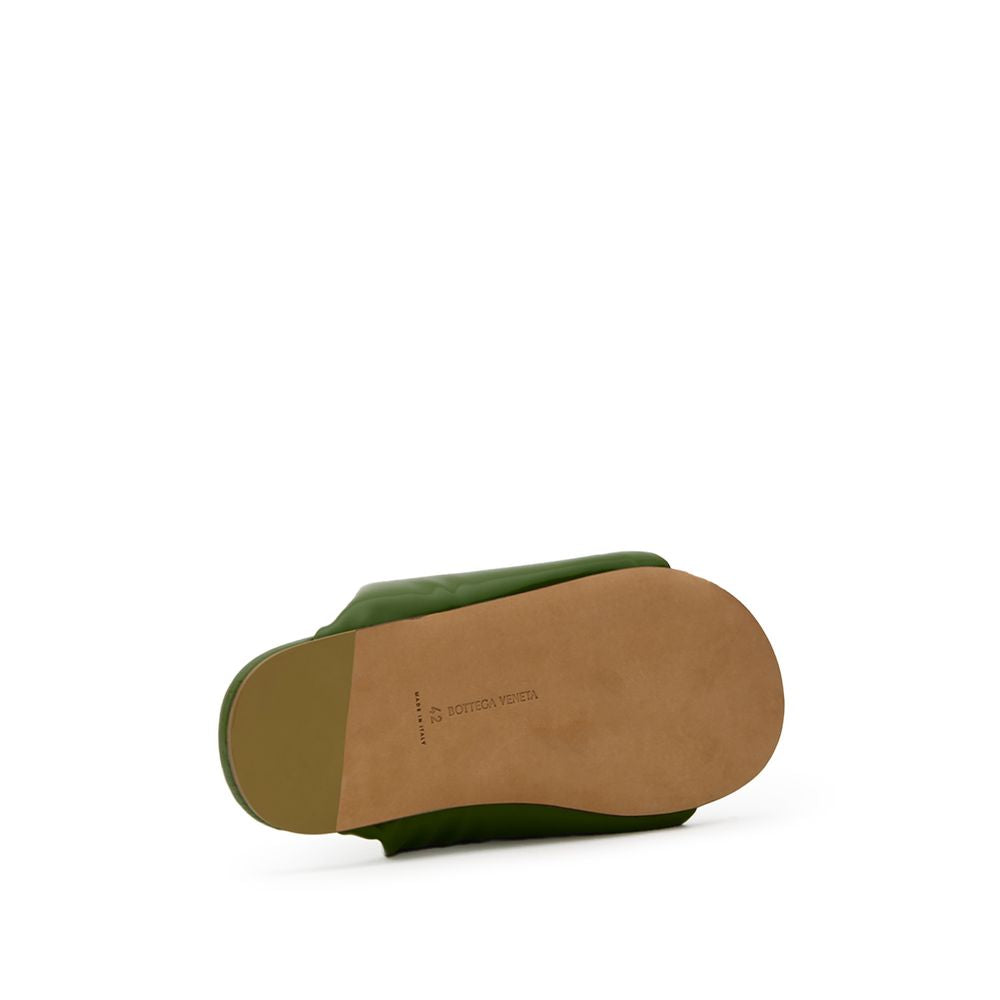 Bottega Veneta Grüner Lederpantoffel
