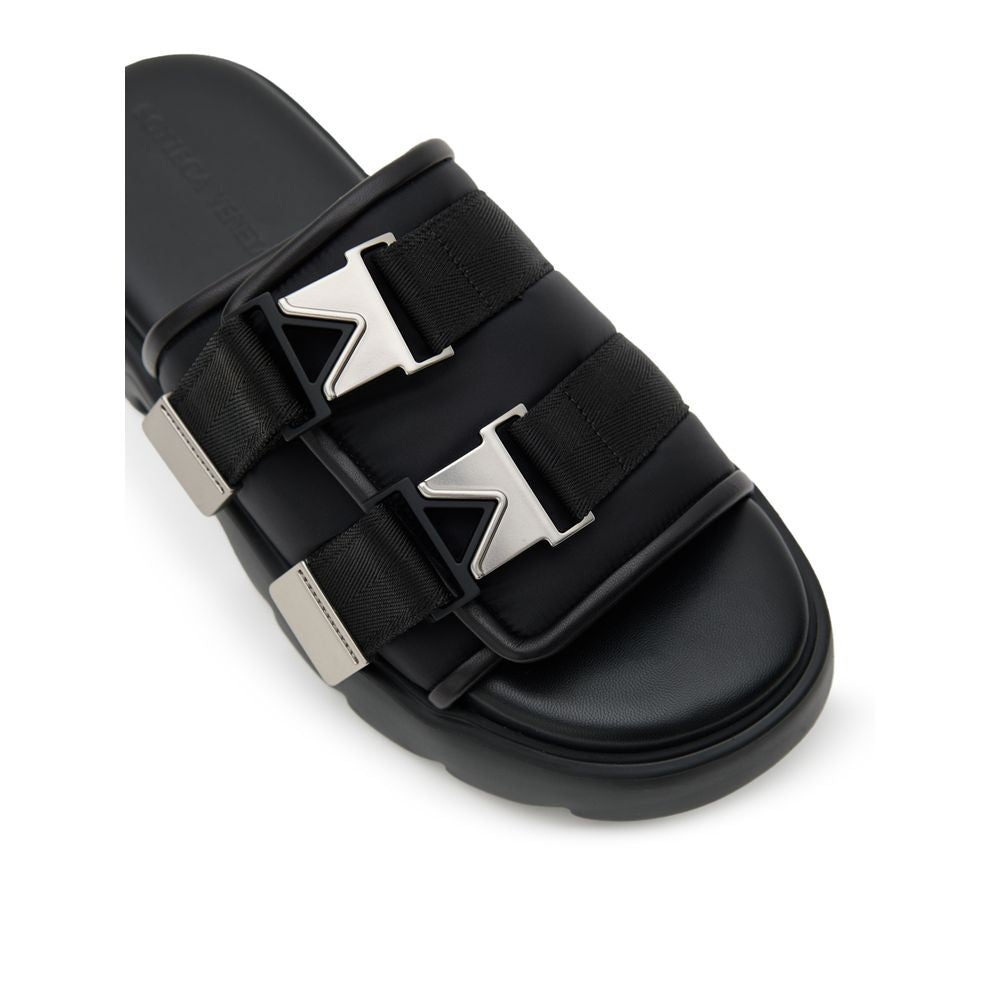 Bottega Veneta Schwarzer Baumwollslipper