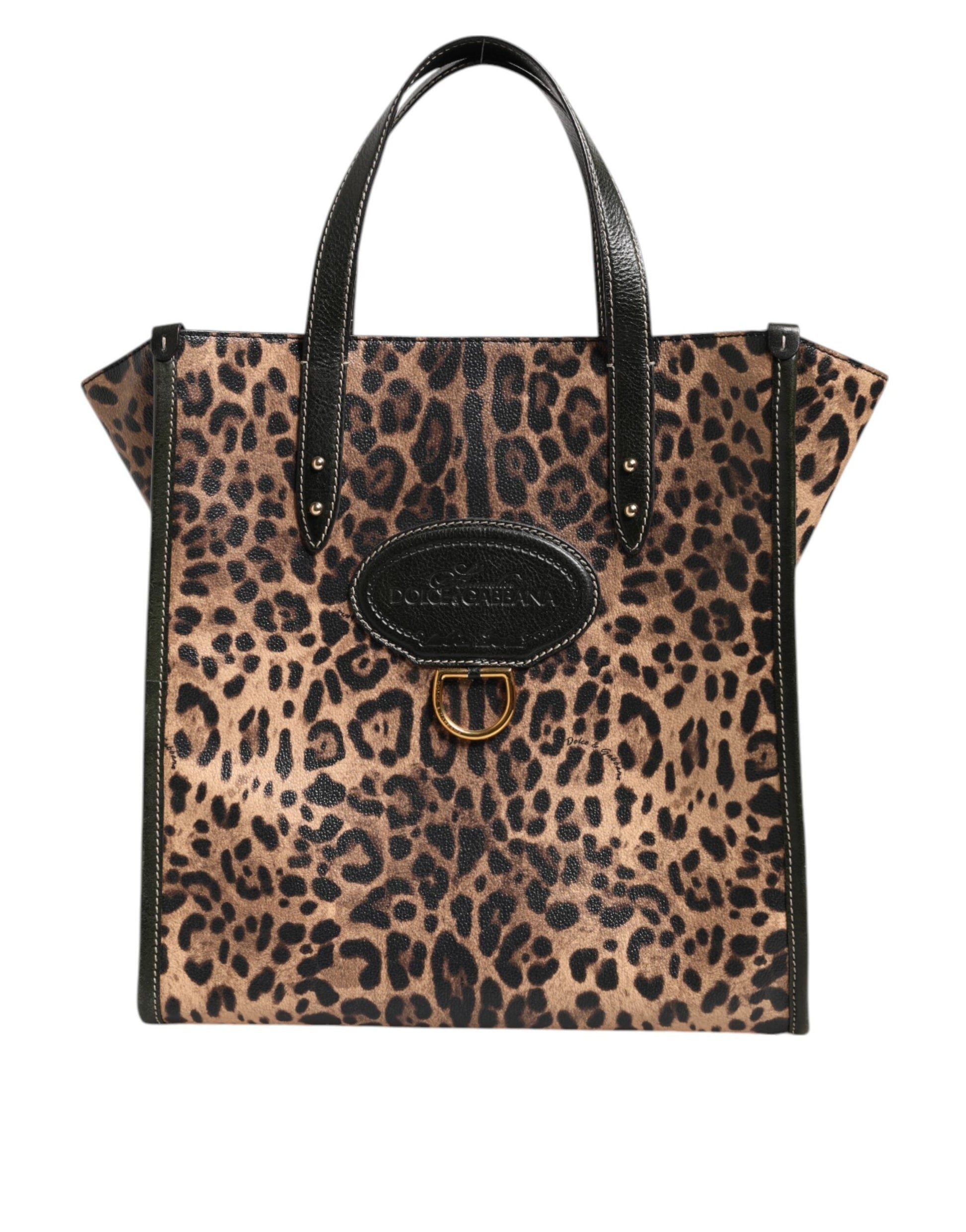 Dolce & Gabbana Multicolor Leopard Shopping Tote Umhängetasche Frauen Borse Tasche