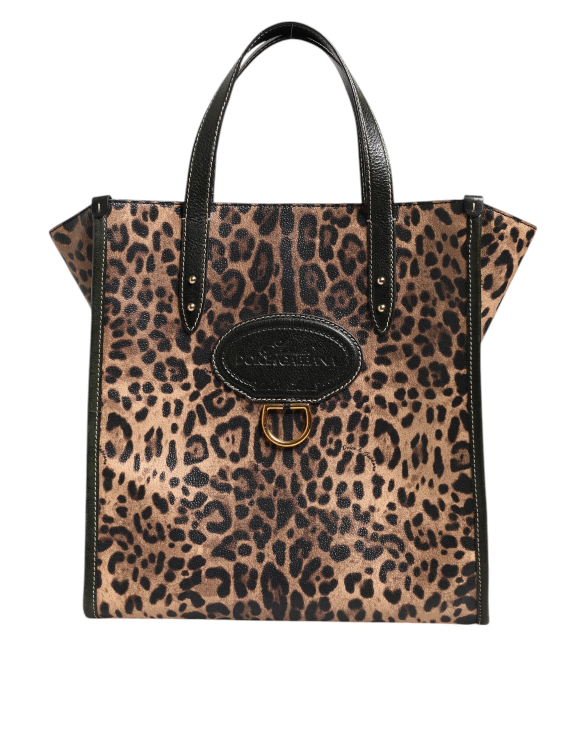 Dolce & Gabbana Multicolor Leopard Shopping Tote Umhängetasche Frauen Borse Tasche
