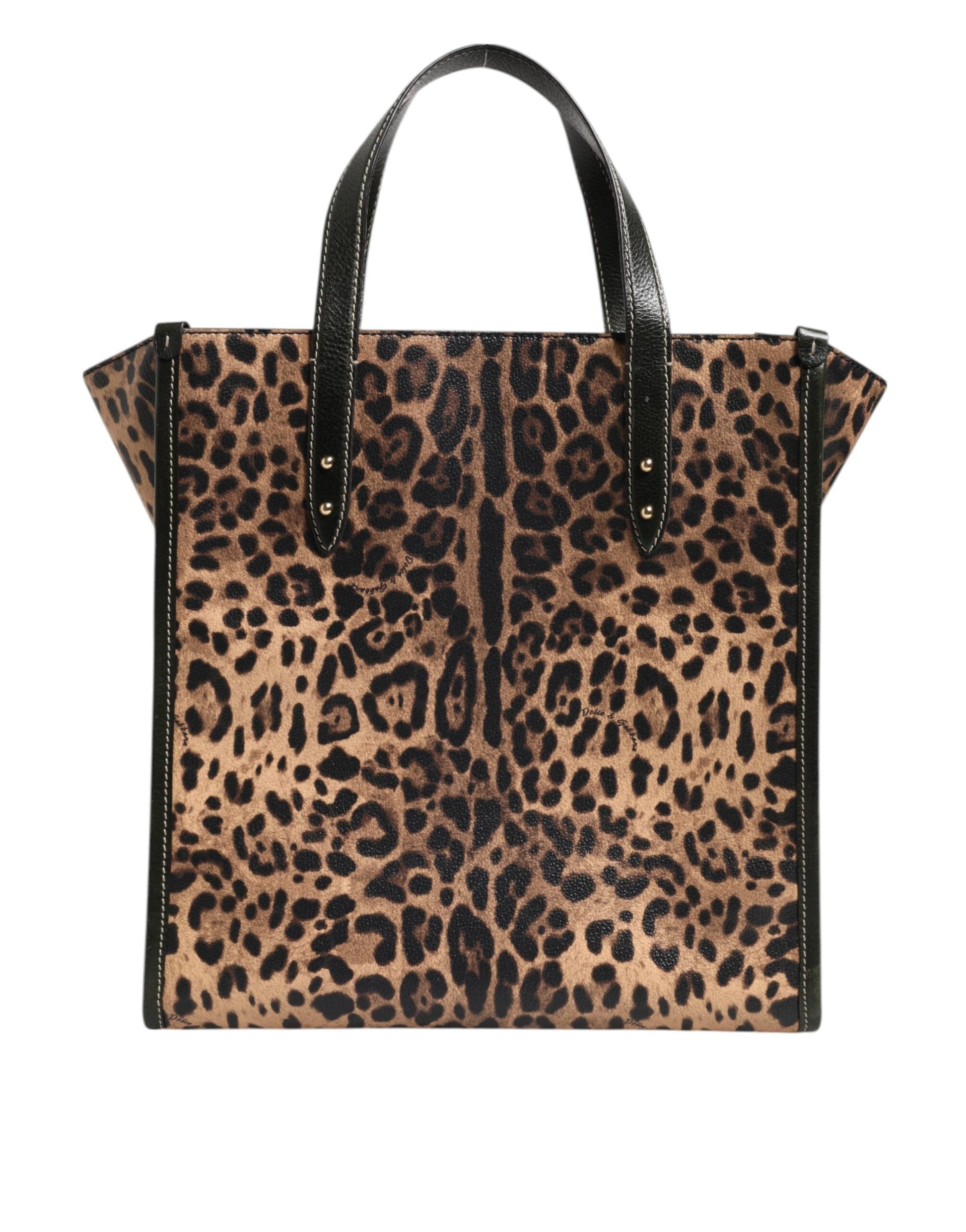 Dolce & Gabbana Multicolor Leopard Shopping Tote Umhängetasche Frauen Borse Tasche