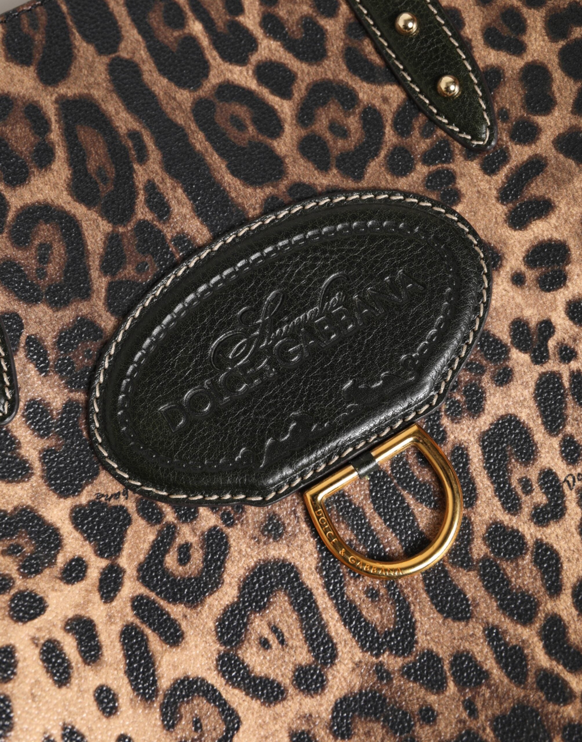 Dolce & Gabbana Multicolor Leopard Shopping Tote Umhängetasche Frauen Borse Tasche
