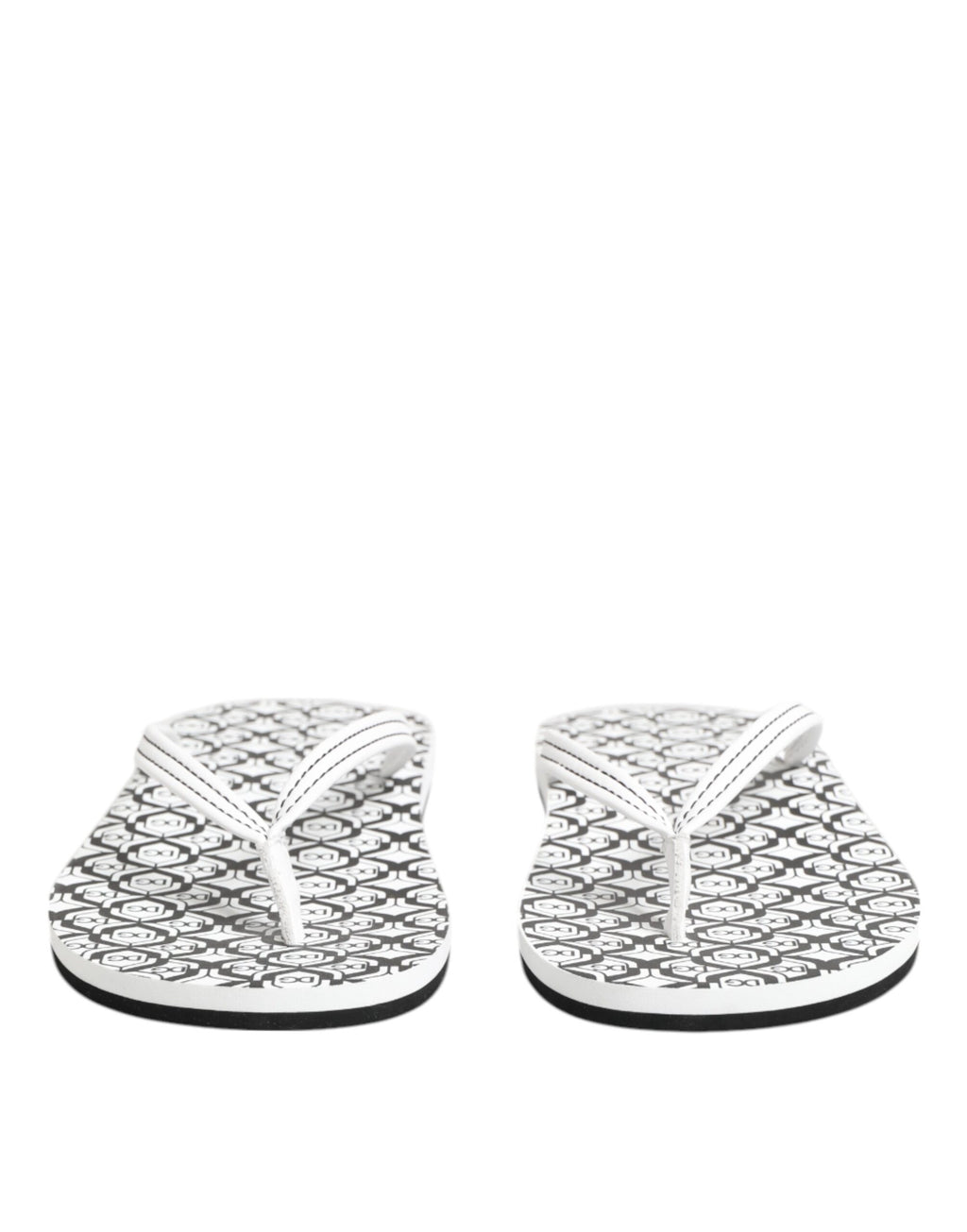 Dolce & Gabbana Schwarz Weiß Logo Beachwear Flats Slipper Schuhe