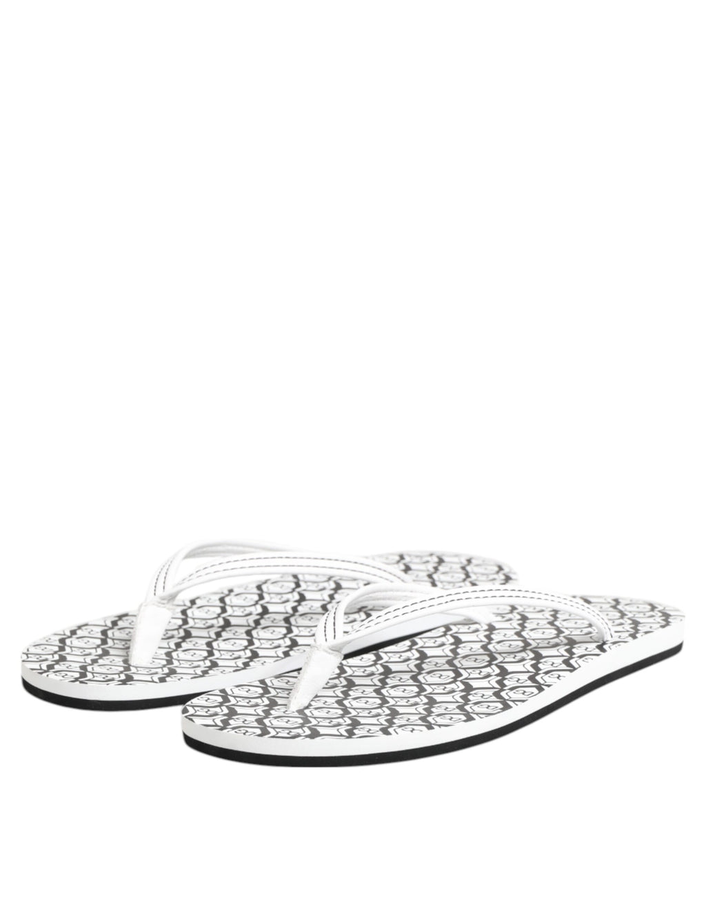 Dolce & Gabbana Schwarz Weiß Logo Beachwear Flats Slipper Schuhe