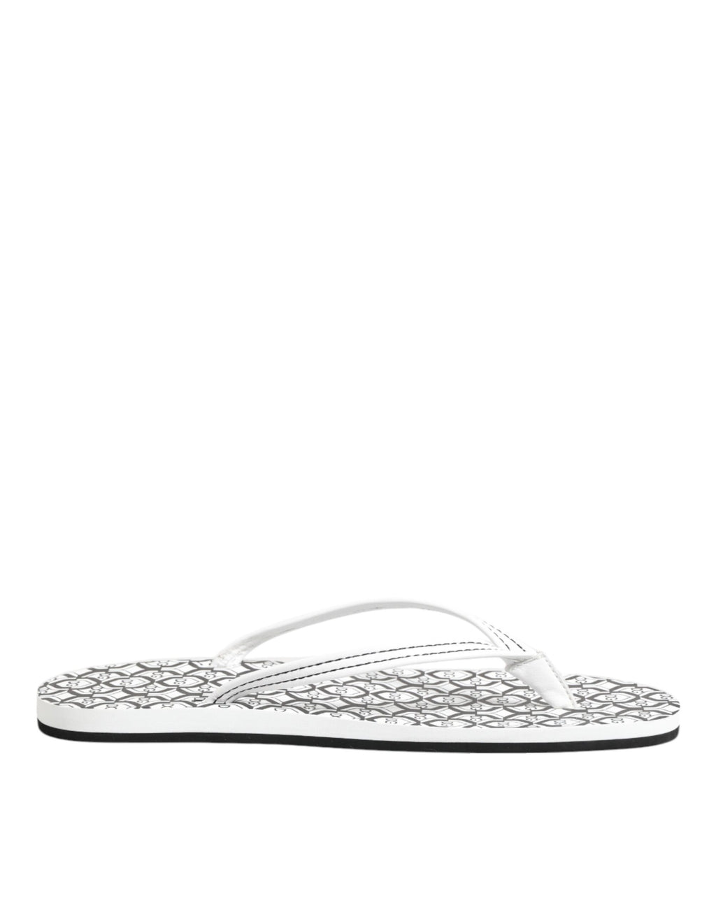 Dolce & Gabbana Schwarz Weiß Logo Beachwear Flats Slipper Schuhe