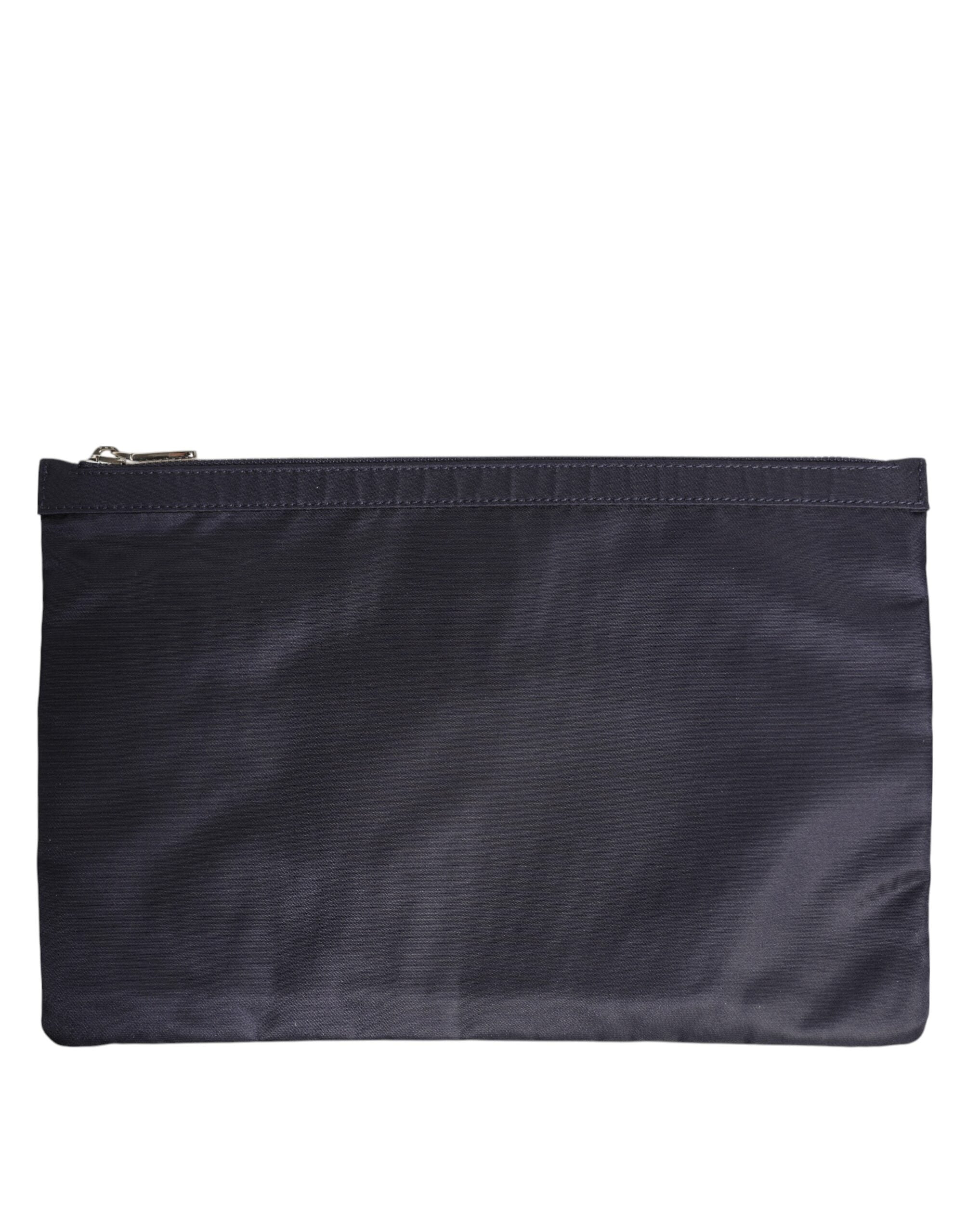 Dolce & Gabbana Blaue DG Logo Patch verschönerte Tasche Clutch Men Borse Tasche