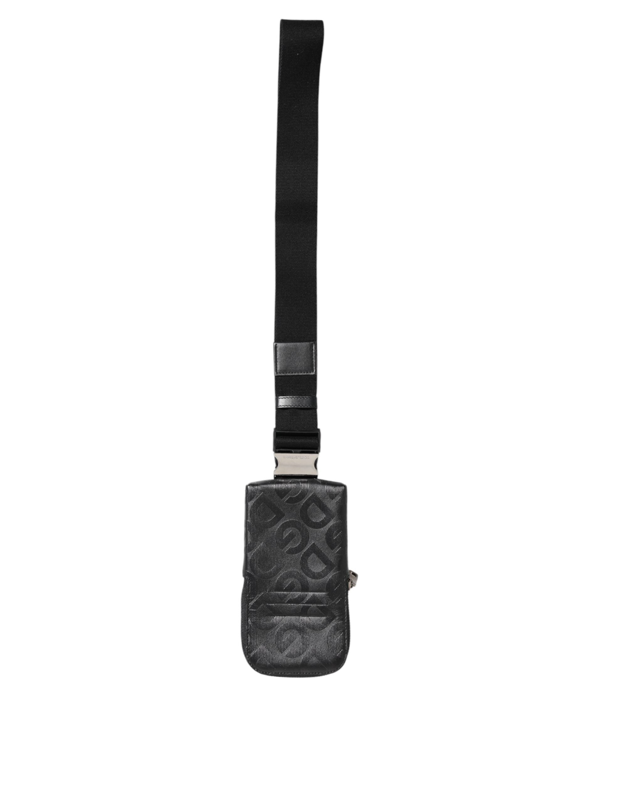 Dolce & Gabbana Grau DG Logo Mania Geldbörse Telefon Gürtel Taille Männer Borse Tasche