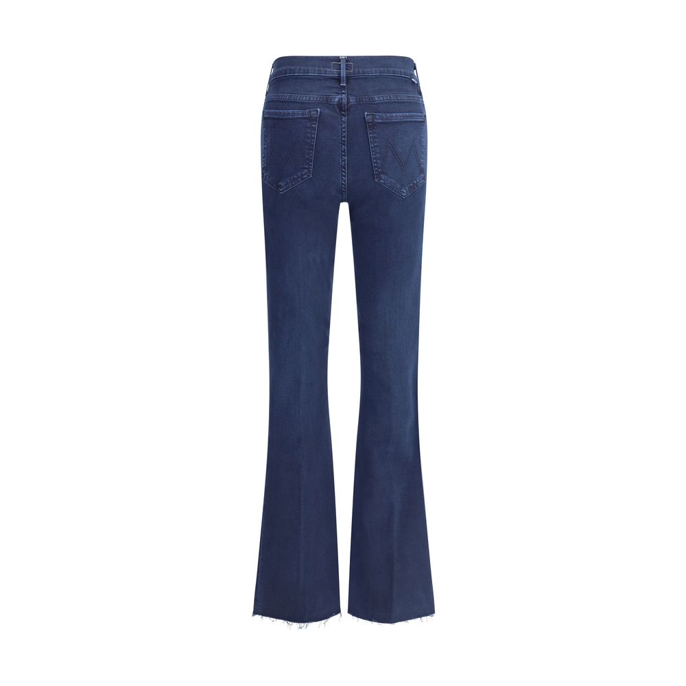 Mother Denim Cropped-Jeans aus blauem Baumwoll-Denim