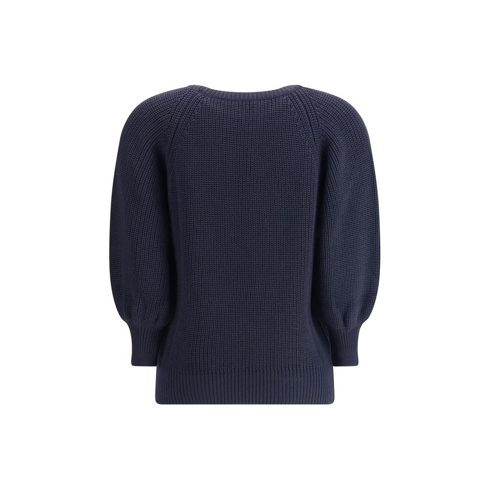 Ella Blauer Merinowoll-Pullover
