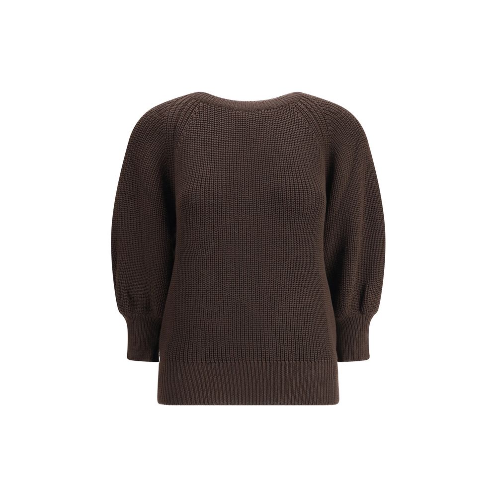 Ella Braunes Merino-Woll-Sweatshirt